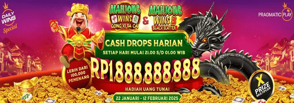 Mahjong Wins Gong Xi Fa Cai &amp; Mahjong Wins 3 - Black Scatter Cash Drops Harian Period: 22 January 2025 – 12 February 2025